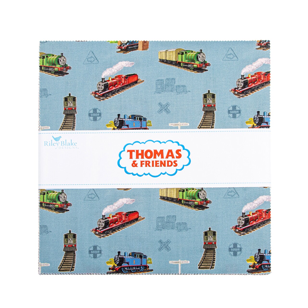Thomas & Friends 80th Anniversary 10" Square Pack (Layer Cake / 10" Stacker) by Riley Blake Designs for Riley Blake (10-17010-42)